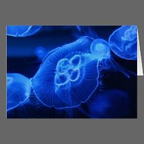 Blue Neon Jellyfish cards