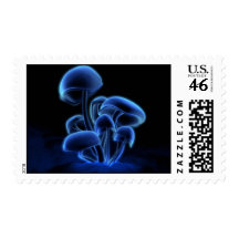 Blue Neon Mushroom Postage
