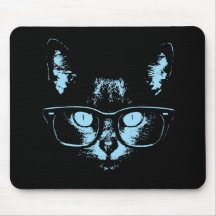 Blue Nerd Cat Mousepads