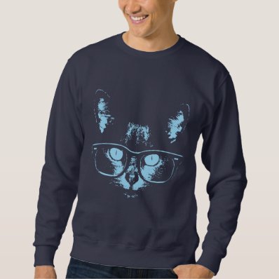 Blue Nerd Cat Sweatshirt