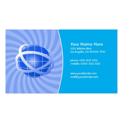 Blue Network Business Card (front side)