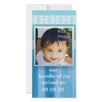 Blue New Baby Joy Announcement photo cards by semas87 Blue New Baby Joy Announcement photo cards