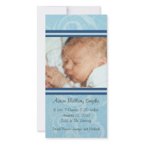 Blue New Style New Baby Photo Card photo cards