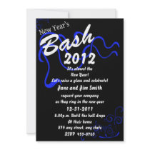 Blue New Year's Bash Invitation