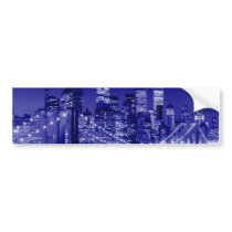 Blue New York City Night Bumper Sticker