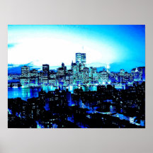 Blue New York City Poster Print