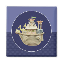 Blue Noah's Ark magnets by Minisculptures Blue Noah's Ark magnets