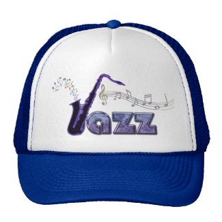 Blue Notes Jazz Sax Music Hat