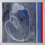 Blue Nude Poster with Red edging