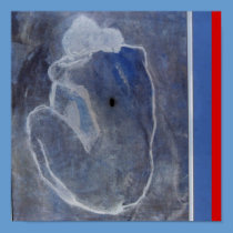 Blue Nude Poster with Red edging posters
