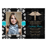 Blue Nurse Graduation Announcements Invitations
