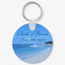 Blue Ocean Bride & Groom Keychain