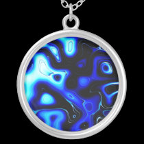 Blue Ocean Miasma Abstract Art Design Necklace necklaces