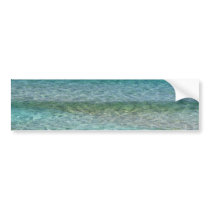 Blue Ocean Water Over White Sand Bumper Sticker