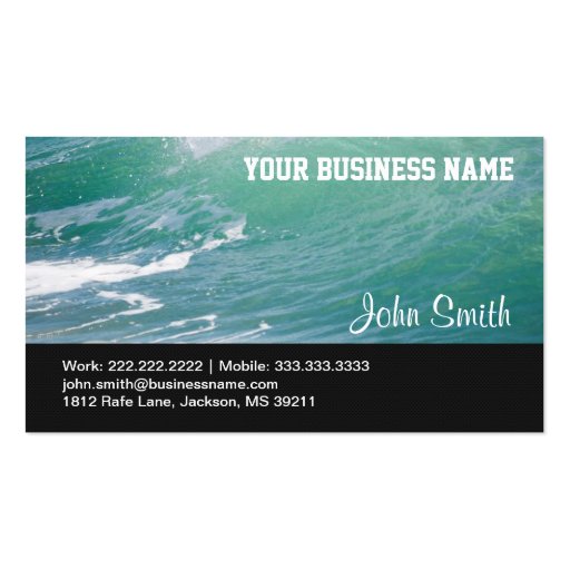 Blue Ocean Waves business card Zazzle