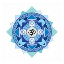 Blue OM Mandala posters