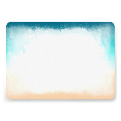 Blue ombre beach wedding invitation