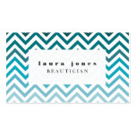blue Ombre Chevron Beautician Fashion Template business cards