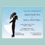 Blue Ombre Silhouette Formal Shower Invitation invitations