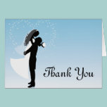 Blue Ombre Silhouette Thank You Card cards