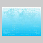 Blue Ombre World Map posters