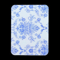 Blue on Baby Blue Damask Flex Magnet magnets