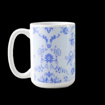 Blue on Baby Blue Damask Mug mugs