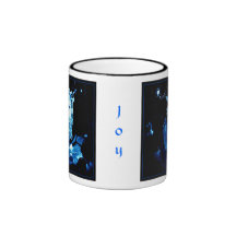 Blue on black Christmas angel mug