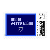 Blue on Blue Bar Mitzvah Stamp