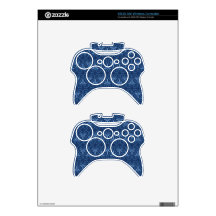 Blue on Blue Damask Pattern Xbox 360 Controller Skin