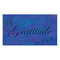 Blue on Blue Script Gratitude Affirmation Card Business Card Templates