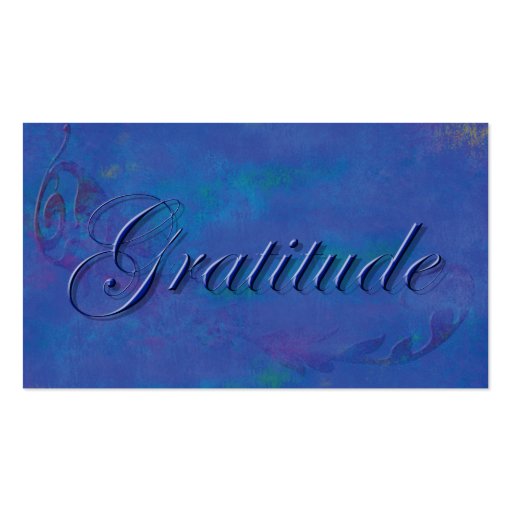 Blue on Blue Script Gratitude Affirmation Card Business Card Templates