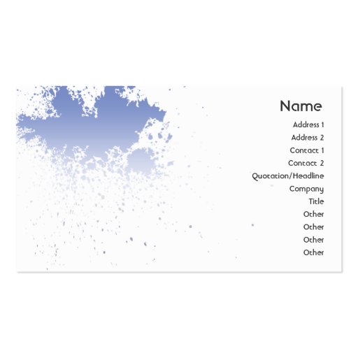 Blue On White Splatter - Business Business Cards