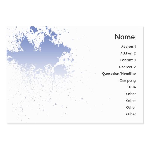 Blue On White Splatter - Cubby Business Card Templates (front side)