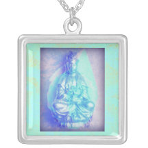 Blue Opal Kwan Yin necklace