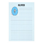 Blue Opossum Mongram "O" Lined Stationery