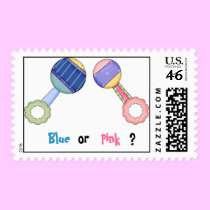 Blue or Pink Gender Reveal Stamp stamps