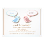 Blue or PInk Little Birds Gender Reveal Party Personalized Invite