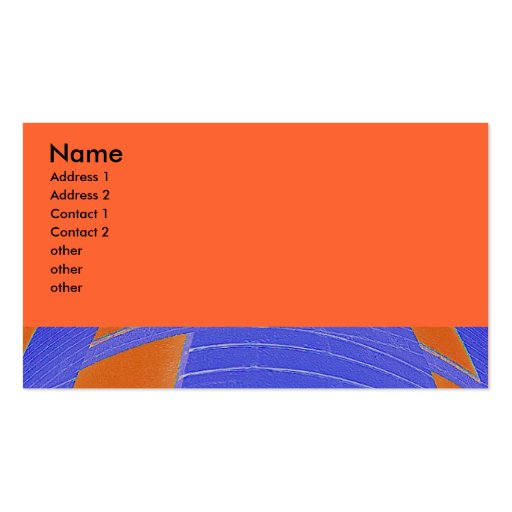 blue orange abstract business card template (front side)