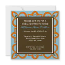 Blue, Orange, and Brown Invitation