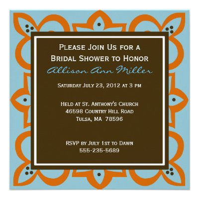 Blue, Orange, and Brown Invitation