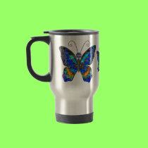 Blue Orange Butterfly mug mugs