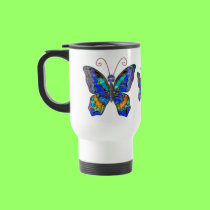 Blue Orange Butterfly mug mugs