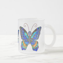 Blue Orange Butterfly mug