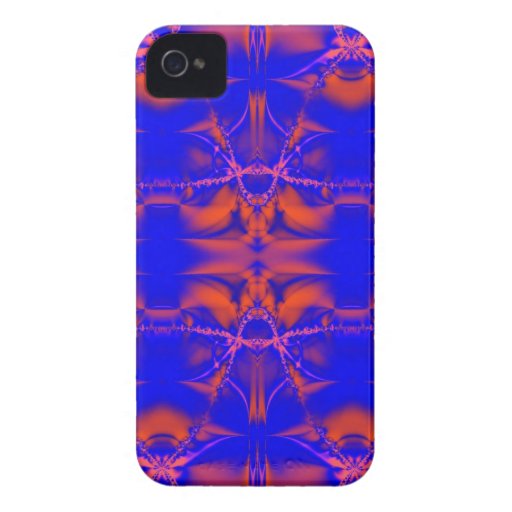 blue orange fractal iPhone 4 cases