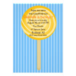 Blue & Orange Lollipop Girls Birthday Invitation