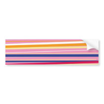 Blue Orange on Pink Stripes Bumper Stickers