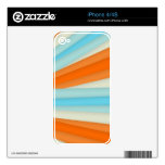 Blue Orange Stripes iPhone 4/4S Skin Skins For The iPhone 4S
