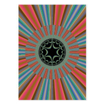 Blue Orange Sunburst Fractal Business Card Template
