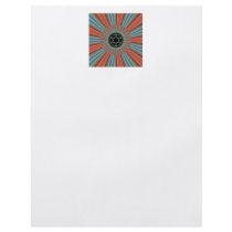 Blue Orange Sunburst Fractal Flyer
